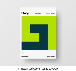 Amazing business presentation vector A4 vertical orientation front page mock up. Modern corporate report cover abstract geometric illustration design layout. Company identity brochure template.