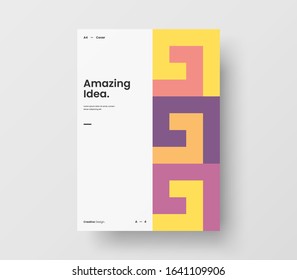 Amazing business presentation vector A4 vertical orientation front page mock up. Modern corporate report cover abstract geometric illustration design layout. Company identity brochure template.