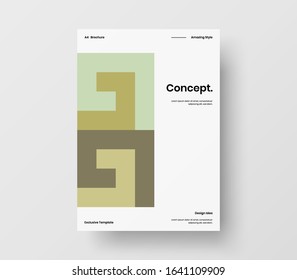 Amazing business presentation vector A4 vertical orientation front page mock up. Modern corporate report cover abstract geometric illustration design layout. Company identity brochure template.