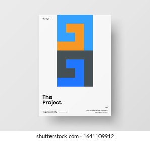 Amazing business presentation vector A4 vertical orientation front page mock up. Modern corporate report cover abstract geometric illustration design layout. Company identity brochure template.
