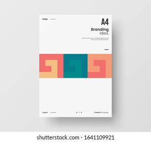 Amazing business presentation vector A4 vertical orientation front page mock up. Modern corporate report cover abstract geometric illustration design layout. Company identity brochure template.