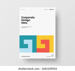 Amazing business presentation vector A4 vertical orientation front page mock up. Modern corporate report cover abstract geometric illustration design layout. Company identity brochure template.