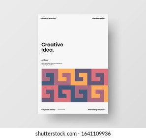 Amazing business presentation vector A4 vertical orientation front page mock up. Modern corporate report cover abstract geometric illustration design layout. Company identity brochure template.