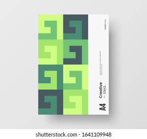 Amazing business presentation vector A4 vertical orientation front page mock up. Modern corporate report cover abstract geometric illustration design layout. Company identity brochure template.