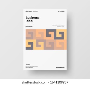 Amazing business presentation vector A4 vertical orientation front page mock up. Modern corporate report cover abstract geometric illustration design layout. Company identity brochure template.