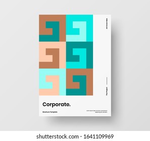 Amazing business presentation vector A4 vertical orientation front page mock up. Modern corporate report cover abstract geometric illustration design layout. Company identity brochure template.