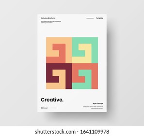 Amazing business presentation vector A4 vertical orientation front page mock up. Modern corporate report cover abstract geometric illustration design layout. Company identity brochure template.