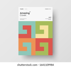 Amazing business presentation vector A4 vertical orientation front page mock up. Modern corporate report cover abstract geometric illustration design layout. Company identity brochure template.