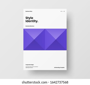 Amazing business presentation vector A4 vertical orientation front page mock up. Modern corporate report cover abstract geometric illustration design layout. Company identity brochure template.