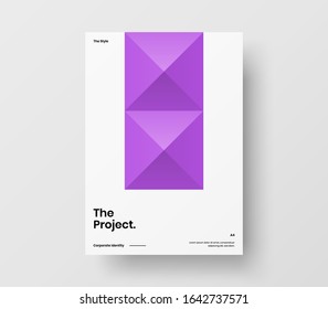 Amazing business presentation vector A4 vertical orientation front page mock up. Modern corporate report cover abstract geometric illustration design layout. Company identity brochure template.