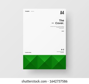 Amazing business presentation vector A4 vertical orientation front page mock up. Modern corporate report cover abstract geometric illustration design layout. Company identity brochure template.
