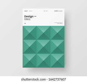 Amazing business presentation vector A4 vertical orientation front page mock up. Modern corporate report cover abstract geometric illustration design layout. Company identity brochure template.