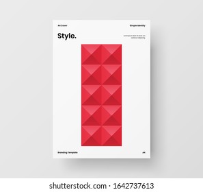 Amazing business presentation vector A4 vertical orientation front page mock up. Modern corporate report cover abstract geometric illustration design layout. Company identity brochure template.