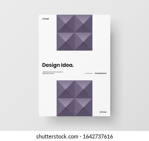 Impresionante presentación de negocio vectorial orientación vertical de la página principal se burla. Los informes corporativos modernos cubren el diseño de la ilustración geométrica abstracta. Plantilla del folleto de identidad de la empresa.
