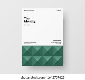 Amazing business presentation vector A4 vertical orientation front page mock up. Modern corporate report cover abstract geometric illustration design layout. Company identity brochure template.