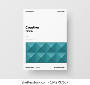 Amazing business presentation vector A4 vertical orientation front page mock up. Modern corporate report cover abstract geometric illustration design layout. Company identity brochure template.
