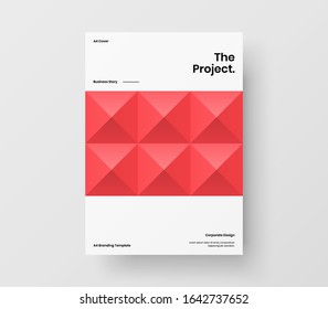 Amazing business presentation vector A4 vertical orientation front page mock up. Modern corporate report cover abstract geometric illustration design layout. Company identity brochure template.