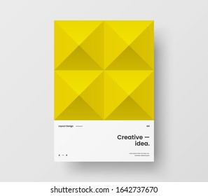 Amazing business presentation vector A4 vertical orientation front page mock up. Modern corporate report cover abstract geometric illustration design layout. Company identity brochure template.