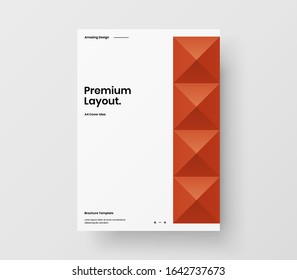 Amazing business presentation vector A4 vertical orientation front page mock up. Modern corporate report cover abstract geometric illustration design layout. Company identity brochure template.