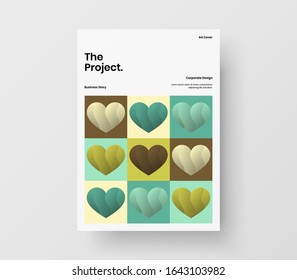 Amazing business presentation vector A4 vertical orientation front page mock up. Modern corporate report cover abstract geometric illustration design layout. Company identity brochure template.