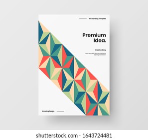Amazing business presentation vector A4 vertical orientation front page mock up. Modern corporate report cover abstract geometric illustration design layout. Company identity brochure template.