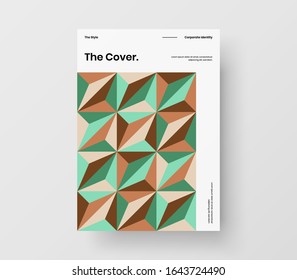 Amazing business presentation vector A4 vertical orientation front page mock up. Modern corporate report cover abstract geometric illustration design layout. Company identity brochure template.