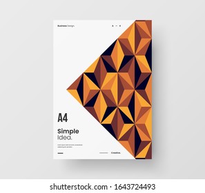 Amazing business presentation vector A4 vertical orientation front page mock up. Modern corporate report cover abstract geometric illustration design layout. Company identity brochure template.