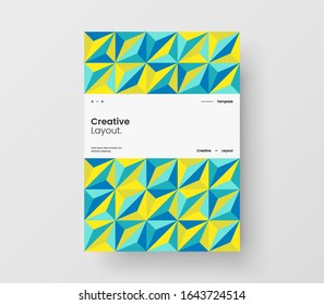 Amazing business presentation vector A4 vertical orientation front page mock up. Modern corporate report cover abstract geometric illustration design layout. Company identity brochure template.