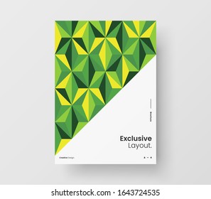 Amazing business presentation vector A4 vertical orientation front page mock up. Modern corporate report cover abstract geometric illustration design layout. Company identity brochure template.