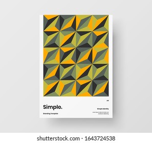 Amazing business presentation vector A4 vertical orientation front page mock up. Modern corporate report cover abstract geometric illustration design layout. Company identity brochure template.