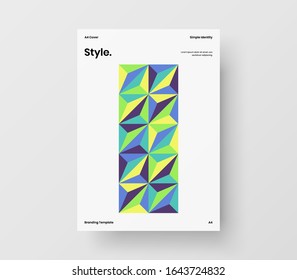 Amazing business presentation vector A4 vertical orientation front page mock up. Modern corporate report cover abstract geometric illustration design layout. Company identity brochure template.
