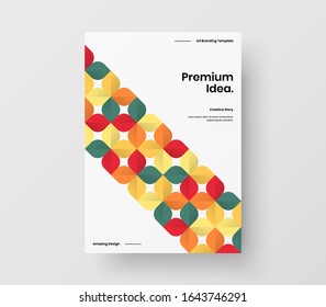 Amazing business presentation vector A4 vertical orientation front page mock up. Modern corporate report cover abstract geometric illustration design layout. Company identity brochure template.