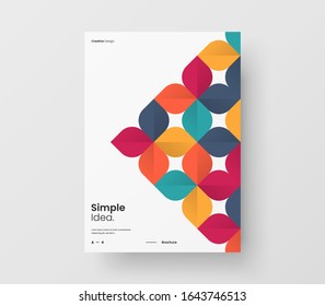 Amazing business presentation vector A4 vertical orientation front page mock up. Modern corporate report cover abstract geometric illustration design layout. Company identity brochure template.