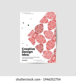Amazing business presentation vector A4 vertical orientation front page mock up. Modern corporate report cover abstract geometric floral illustration design layout. Company identity brochure template. EPS10.