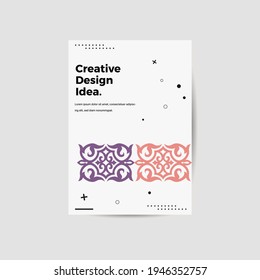 Amazing business presentation vector A4 vertical orientation front page mock up. Modern corporate report cover abstract geometric floral illustration design layout. Company identity brochure template. EPS10.