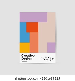 Impresionante presentación de negocios vector orientación vertical A4 maqueta de primera página. Los informes corporativos modernos cubren el diseño de la ilustración geométrica abstracta. Plantilla de folleto de identidad de la empresa. EPS10.