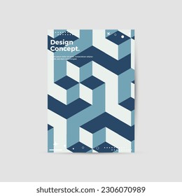 Amazing business presentation vector A4 vertical orientation front page mock up. Modern corporate report cover abstract geometric illustration design layout. Company identity brochure template. EPS10.
