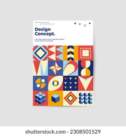 Amazing business presentation vector A4 vertical orientation front page mock up. Modern corporate report cover abstract geometric illustration design layout. Company identity brochure template. EPS10.