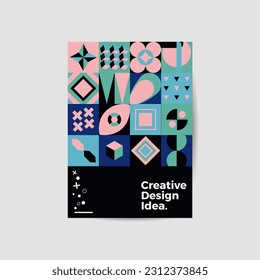 Amazing business presentation vector A4 vertical orientation front page mock up. Modern corporate report cover abstract geometric illustration design layout. Company identity brochure template. EPS10.