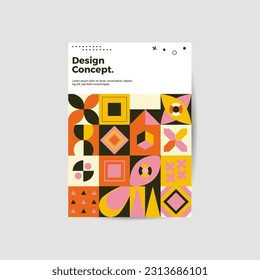 Amazing business presentation vector A4 vertical orientation front page mock up. Modern corporate report cover abstract geometric illustration design layout. Company identity brochure template. EPS10.