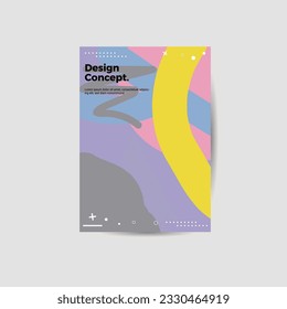 Beeindruckende Geschäftspräsentation, Vektorgrafik A4, vertikale Orientierung, Vorderseite nach oben mockieren. Der moderne Corporate Report deckt abstraktes geometrisches Design ab. Broschüre Firmenidentität. EPS10.