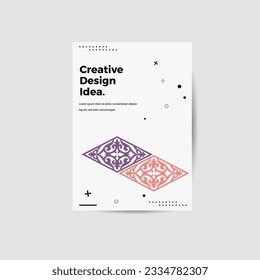 Impresionante presentación de negocios vector orientación vertical A4 maqueta de primera página. Los informes corporativos modernos cubren el diseño de la ilustración geométrica abstracta. Plantilla de folleto de identidad de la empresa. EPS10.
