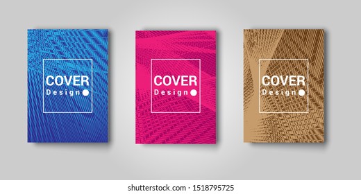 Amazing business presentation vector. Modern abstract themed cover design with geometric patterns and three color choices. Good for the cover of books, magazines, and other products