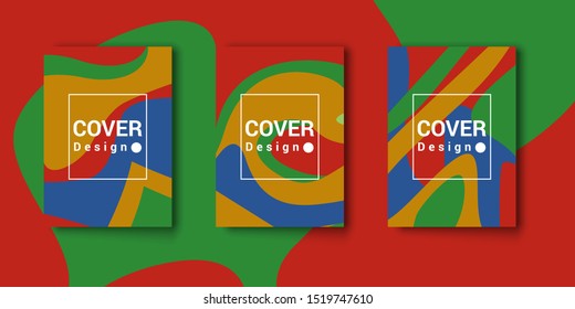 Amazing business presentation vector. Modern abstract themed cover design with geometric patterns and three color choices. Good for the cover of books, magazines, and other products