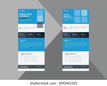 Impresionante diseño de vectores de negocio para pancarta de ampliación, planilla multipropósito DL Flyer, Roll Up de moda, plantilla de vector abstracto de negocio.
