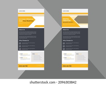 Impresionante diseño de vectores de negocio para pancarta de ampliación, planilla multipropósito DL Flyer, Roll Up de moda, plantilla de vector abstracto de negocio.