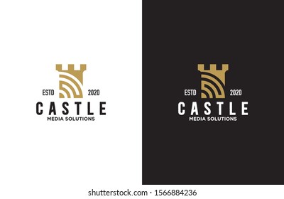 Amazing castle logo design illustration 