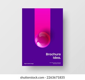 Amazing catalog cover A4 design vector concept. Modern realistic balls banner layout.