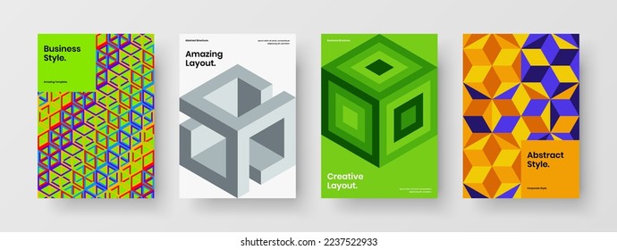 Beeindruckende Katalog Cover Design Vektorgrafik Layout Kollektion. Einzigartige geometrische Formen des Corporate Identity Concept Set.