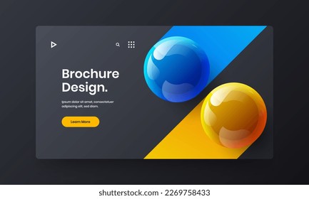 Amazing catalog cover vector design illustration. Premium realistic spheres placard template.